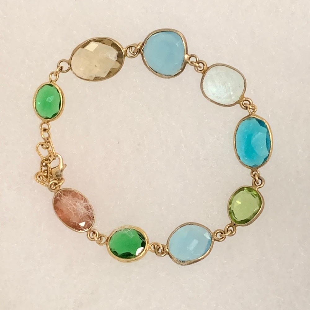 Multi Gemstone Bezel Bracelet - image 1